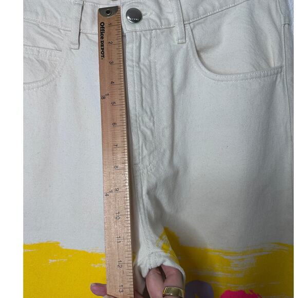 Marni Floral Print Flared Floral Painted Denim Jeans 31 - Picture 13 of 14